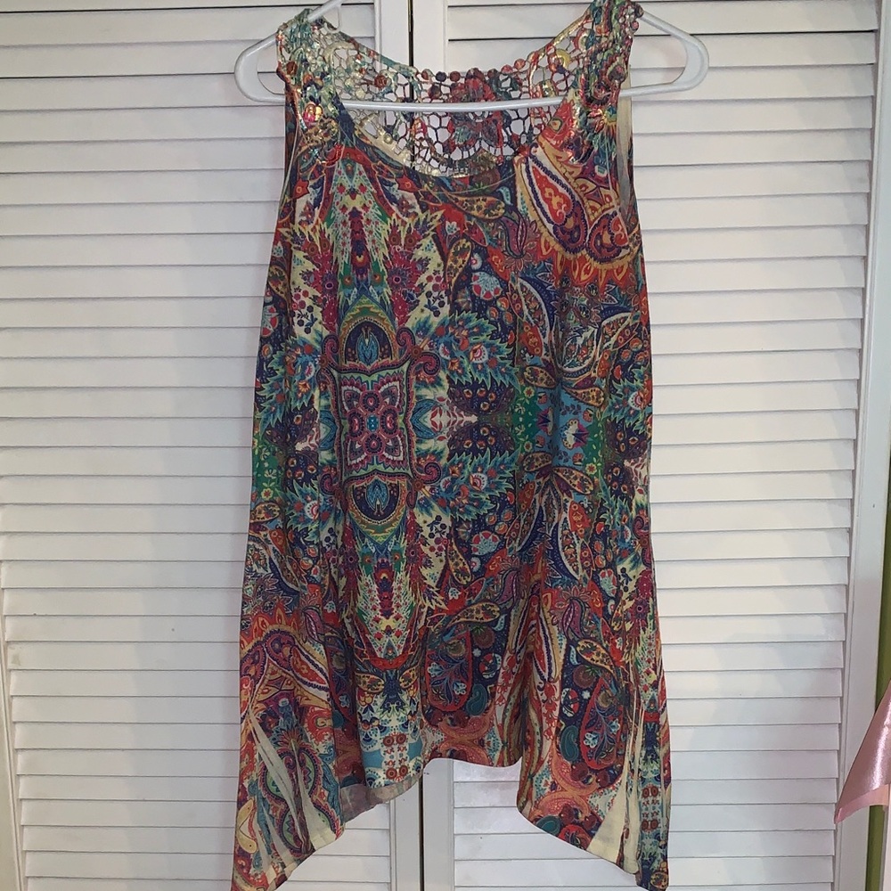 Seventh avenue vintage Paisley tunic Tank Top